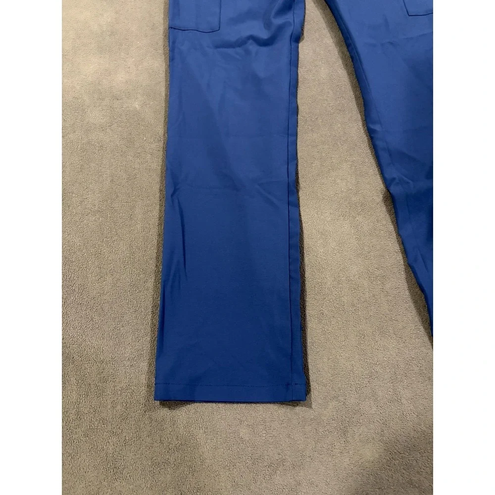Jaanuu Cargo Scrub Pants Men XS Blue Stretch Drawstring Workwear Utility Pockets